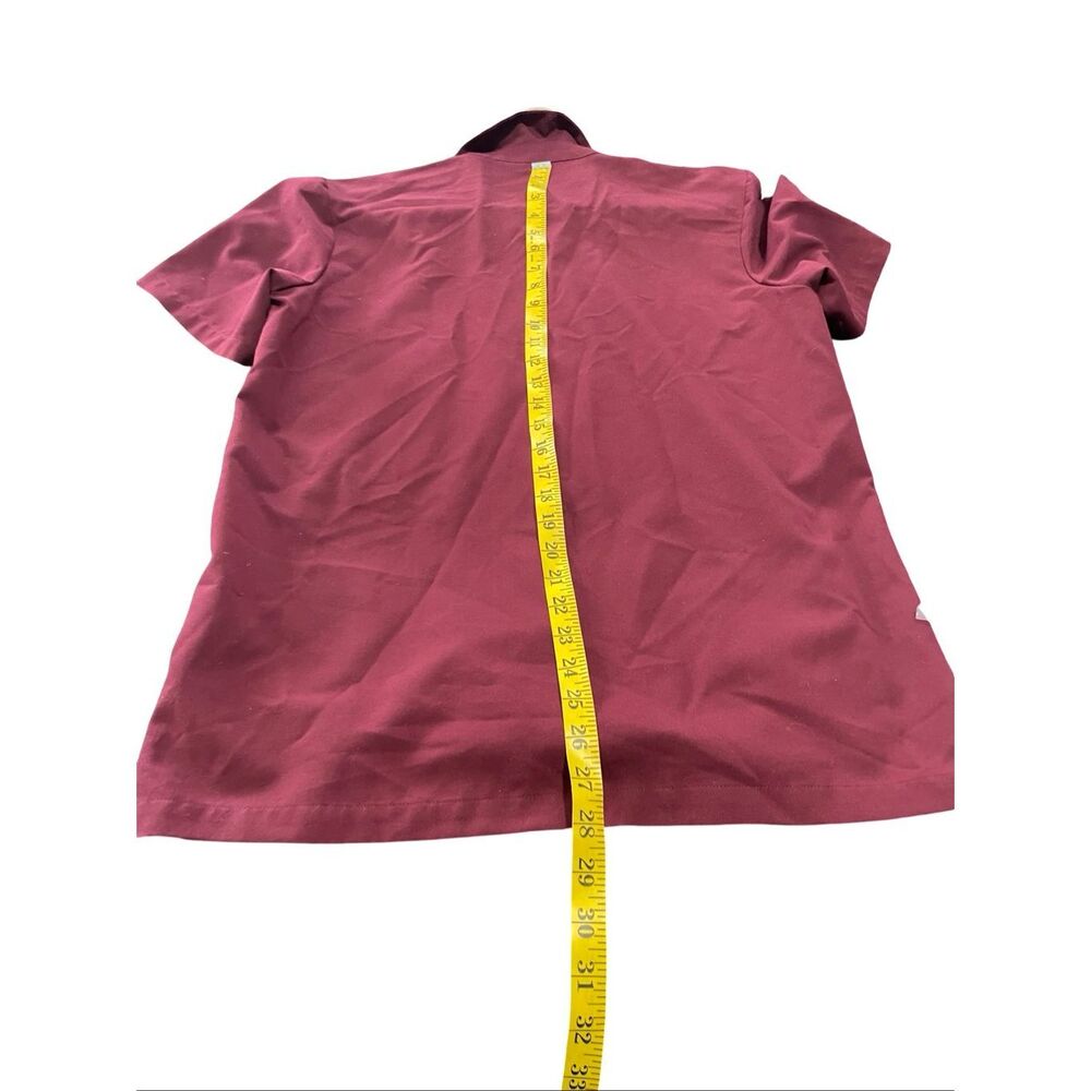 FIGS Technical Collection Mens Red Zip Pocket Techwear Polo Scrub Top Size Small - Picture 6 of 8